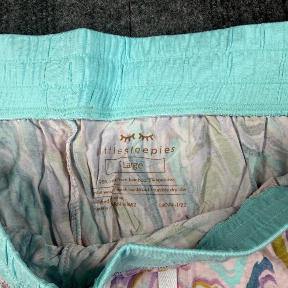 Little Sleepies Marble Swirl Bamboo Pajama Shorts Womens Large Pink Blue NWT - Picture 2 of 6